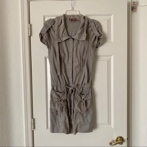 Juicy Couture light grey button down dress